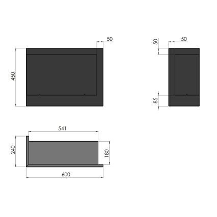 InFire - Chimenea BIO de esquina 45x60 cm 3kW negro