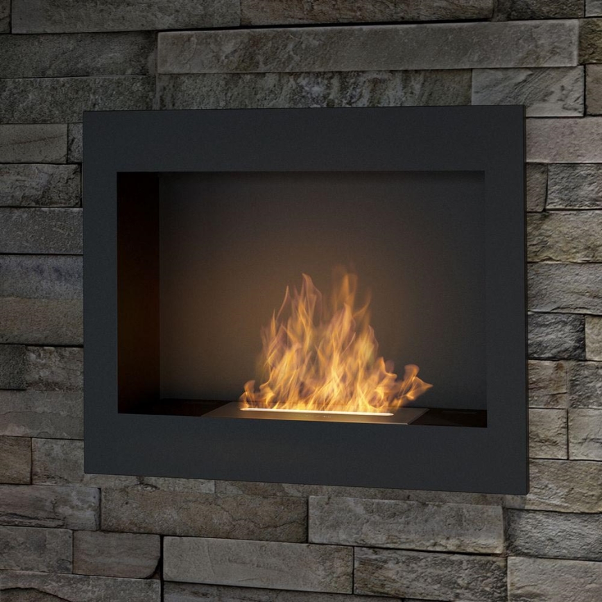 InFire - Chimenea BIO empotrable 49x60 cm 3kW negro