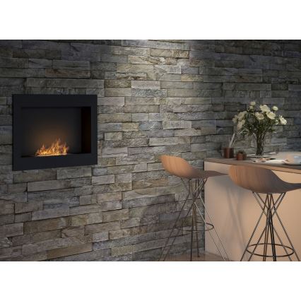 InFire - Chimenea BIO empotrable 49x60 cm 3kW negro