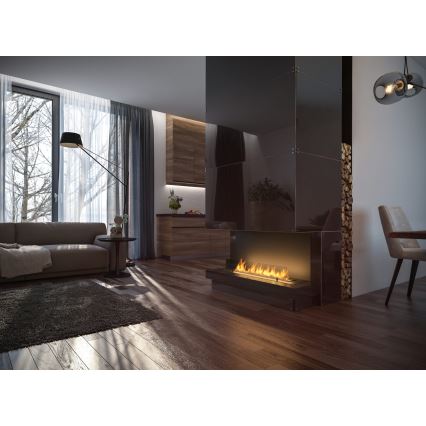 InFire - Chimenea BIO empotrada 100x45 cm 3kW negro