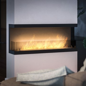 InFire - Chimenea BIO empotrada 120x50 cm 5kW negro