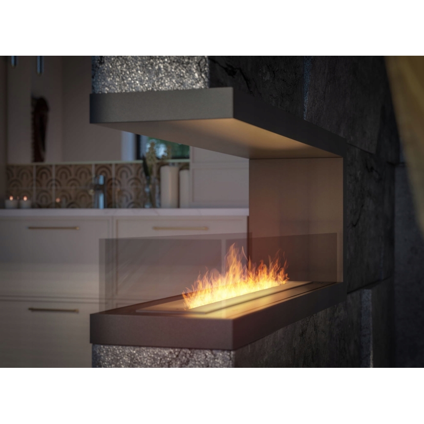 InFire - Chimenea de esquina BIO 120x50 cm 3kW bifacial