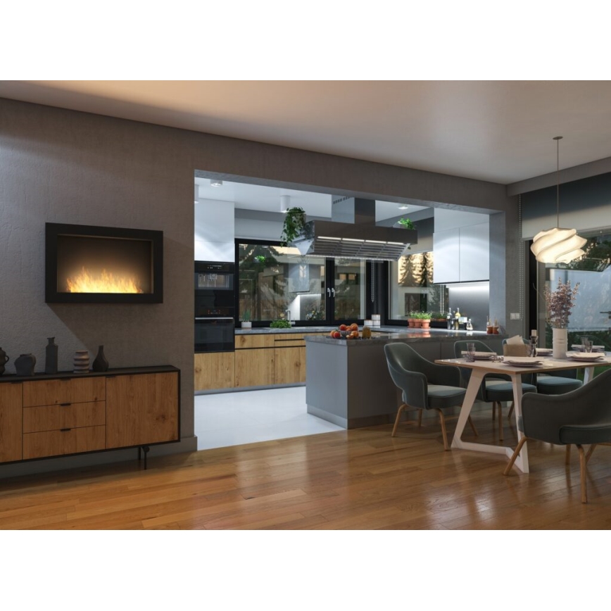 InFire - Chimenea de pared BIO 100x56 cm 3kW negro