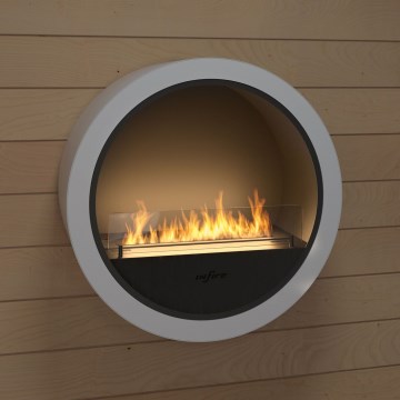 InFire - Chimenea de pared BIO d. 70 cm 3kW blanco