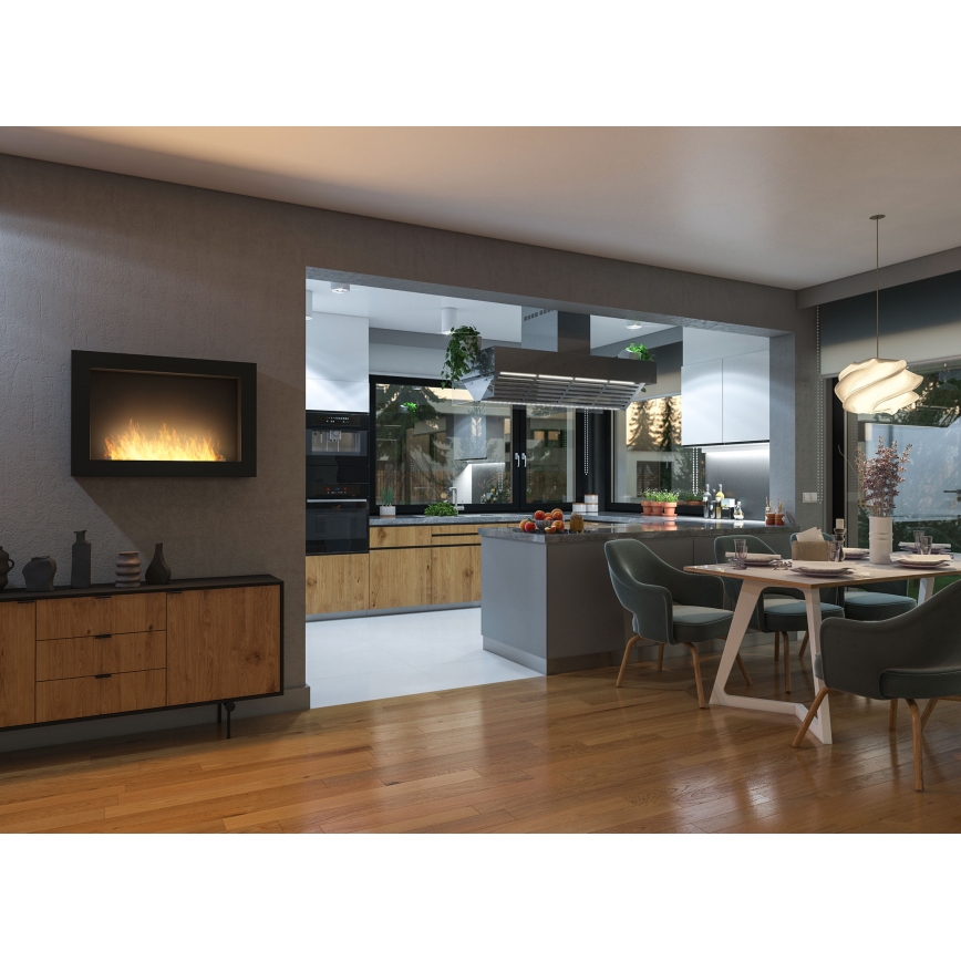 InFire - Chimenea mural BIO 80x56 cm 3kW negro