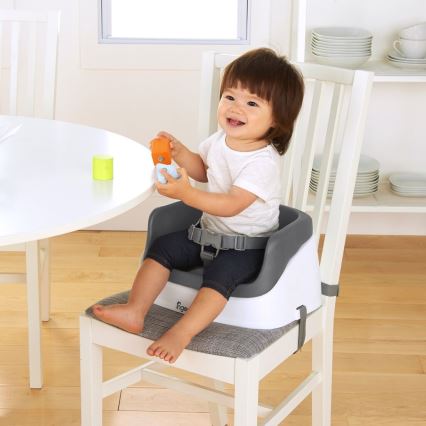 Ingenuity - Asiento de silla de comedor 2en1 SMARTCLEAN TODDLER gris