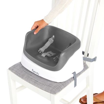 Ingenuity - Asiento de silla de comedor 2en1 SMARTCLEAN TODDLER gris