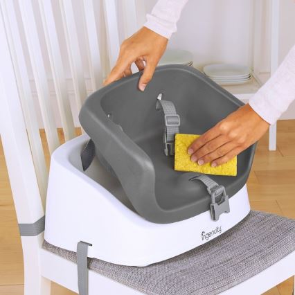 Ingenuity - Asiento de silla de comedor 2en1 SMARTCLEAN TODDLER gris