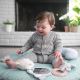 Ingenuity - Manta de bebé para jugar LOAMY menta/gris