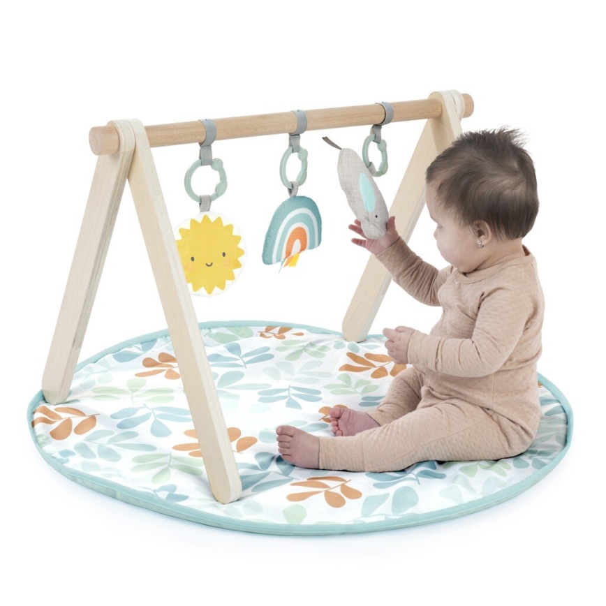 Ingenuity - Manta infantil para jugar con un trapecio de madera SOL VALLEY