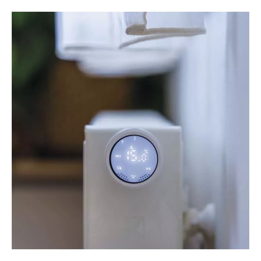 Inteligente cabezal termostatico con pantalla LCD GoSmart M30x1,5 2xAA/1,5V Tuya