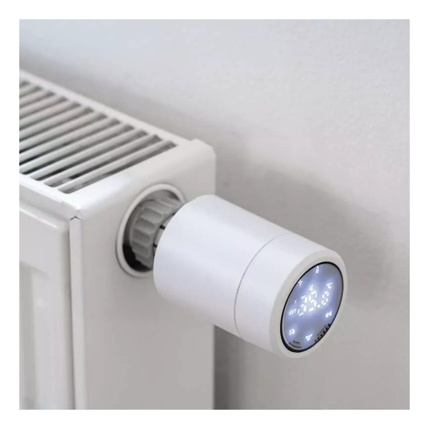 Inteligente cabezal termostatico con pantalla LCD GoSmart M30x1,5 2xAA/1,5V Tuya