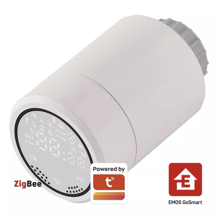 Inteligente cabezal termostatico con pantalla LCD GoSmart M30x1,5 2xAA/1,5V Tuya