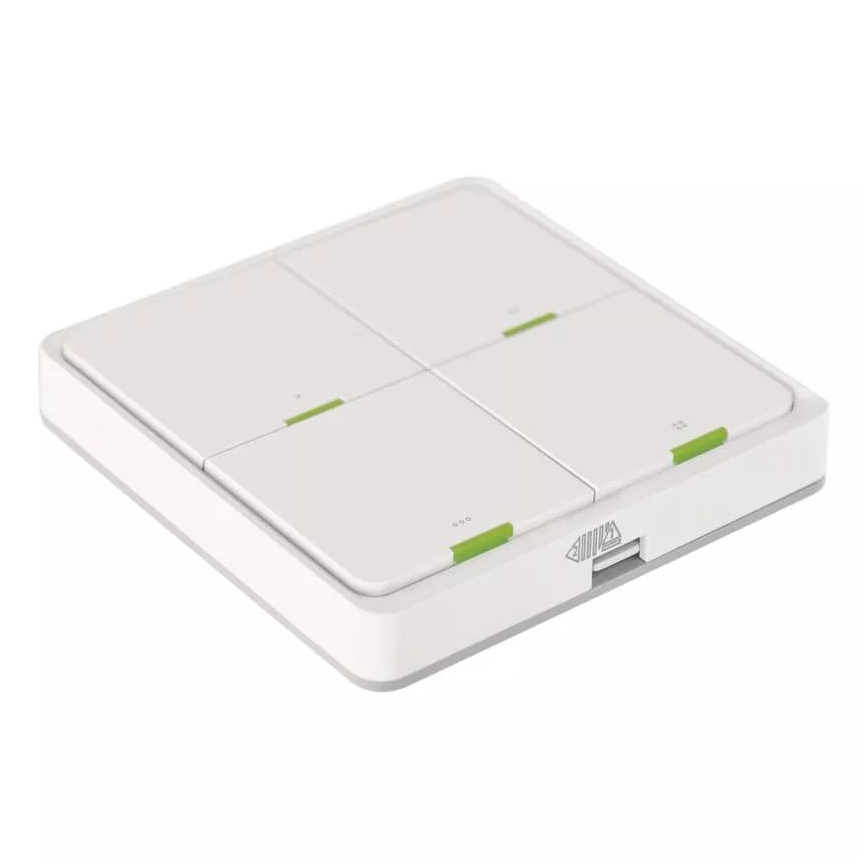 Interruptor 4 botones GoSmart 1xCR2430 Tuya blanco