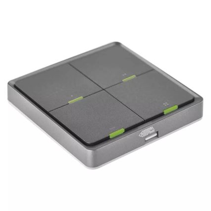 Interruptor 4 botones GoSmart 1xCR2430 Tuya negro