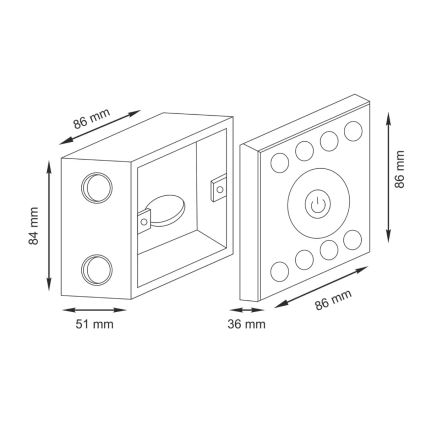 Interruptor táctil con regulador de intensidad para cintas LED monocolor 12-24V 4 canales