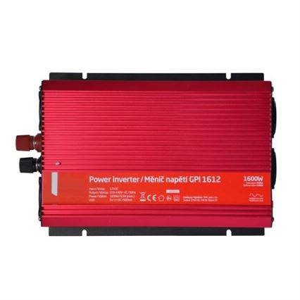 Inversor de tensión 1600W/12/230V + USB