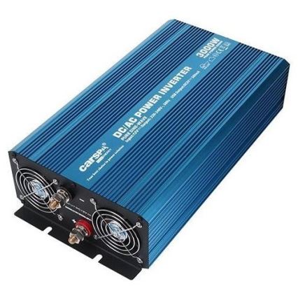 Inversor de tensión 3000W/12V/230V + mando a distancia con cable