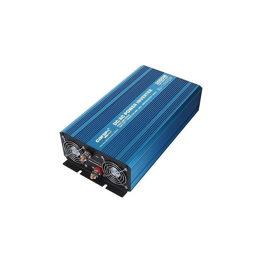 Inversor de tensión 3000W/12V/230V + mando a distancia con cable