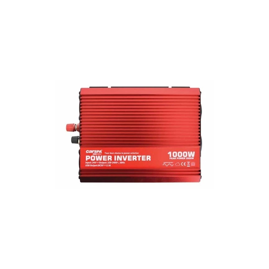 Inversor de tensión CARSPA 1000W/24/230V + USB