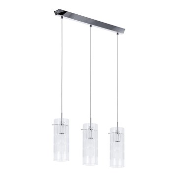 ITALUX - Lámpara colgante MAX 3xE27/60W/230V cromo brillante/transparente