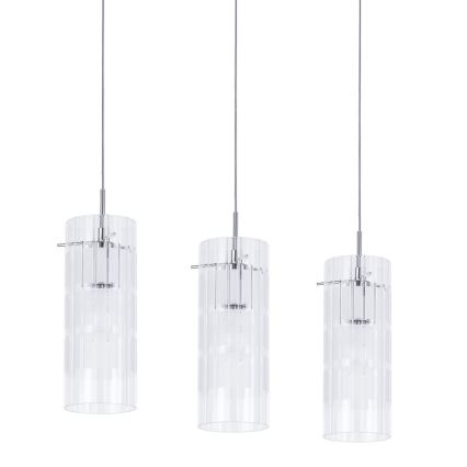 ITALUX - Lámpara colgante MAX 3xE27/60W/230V cromo brillante/transparente