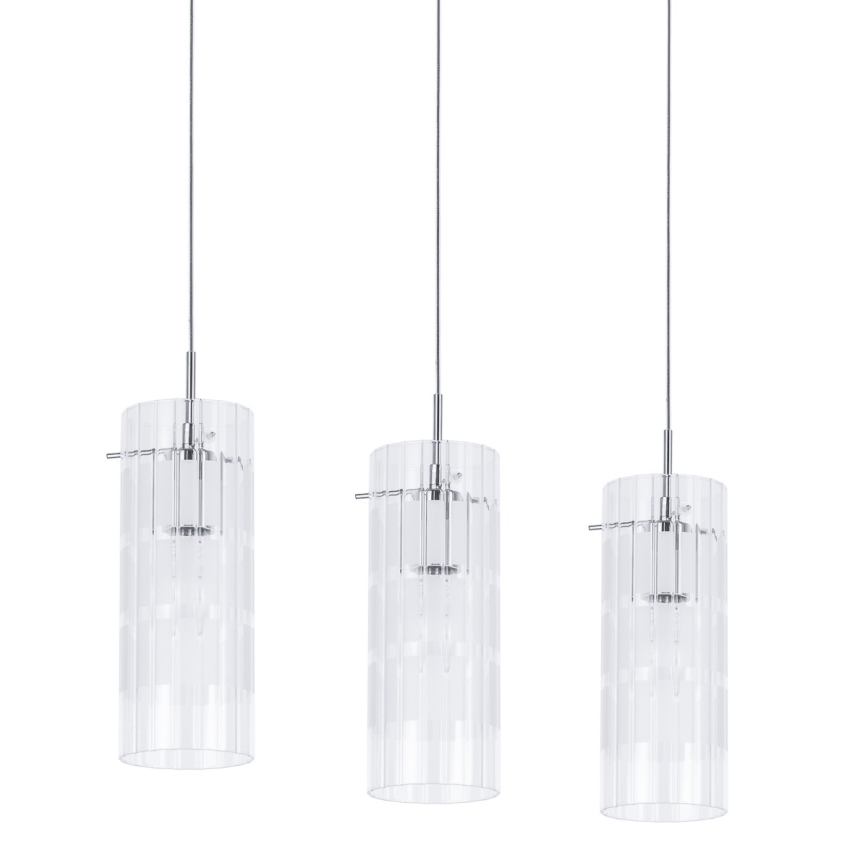 ITALUX - Lámpara colgante MAX 3xE27/60W/230V cromo brillante/transparente