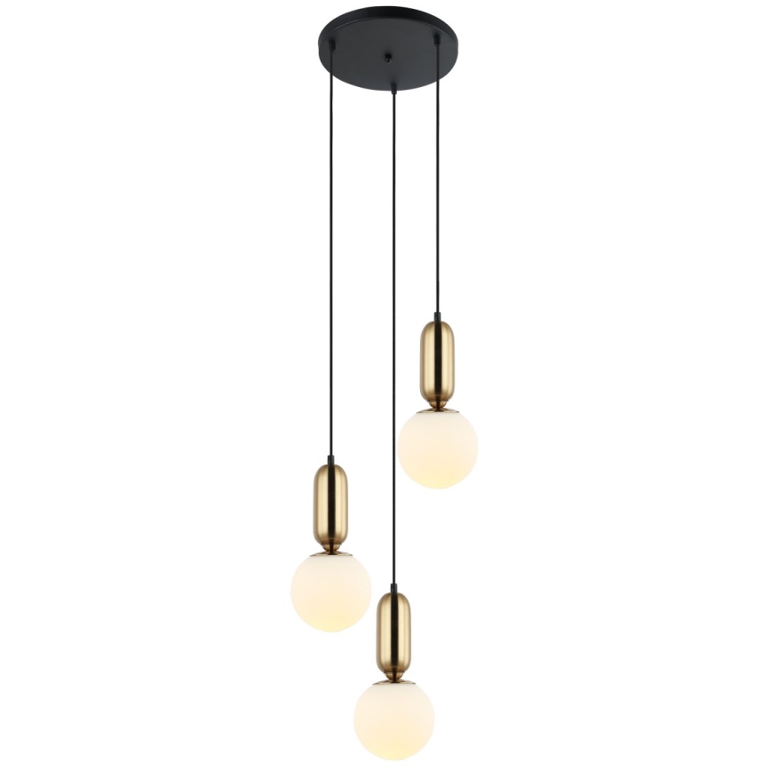 ITALUX - Lámpara colgante ALDEVA 3xE27/40W/230V negro/bronce