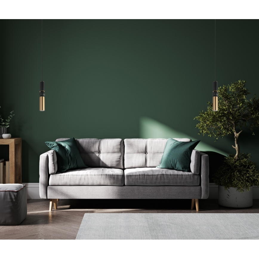 ITALUX - Lámpara colgante ISIDORA 1xGU10/25W/230V negro/bronce