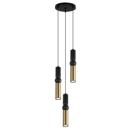 ITALUX - Lámpara colgante ISIDORA 3xGU10/25W/230V negro/bronce