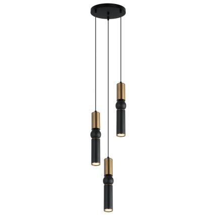 ITALUX - Lámpara colgante ISIDORA 3xGU10/25W/230V negro/bronce