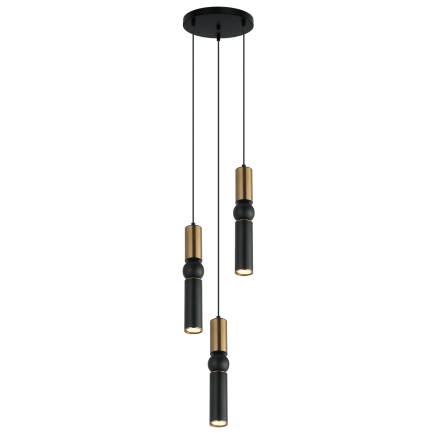 ITALUX - Lámpara colgante ISIDORA 3xGU10/25W/230V negro/bronce
