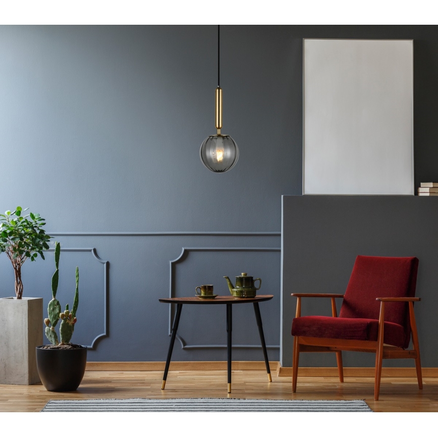 ITALUX - Lámpara colgante RAVENA 1xE27/5W/230V negro/latón