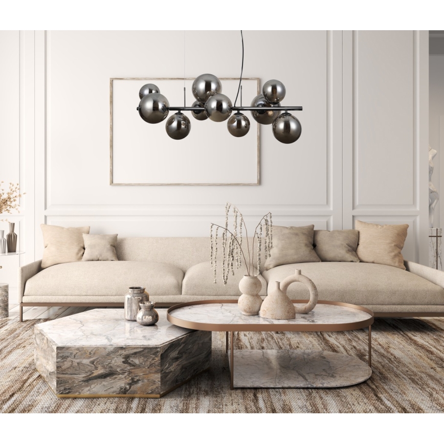 ITALUX - Lámpara colgante CANELLO 10xG9/5W/230V negro