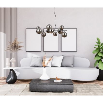 ITALUX - Lámpara colgante CANELLO 10xG9/5W/230V negro