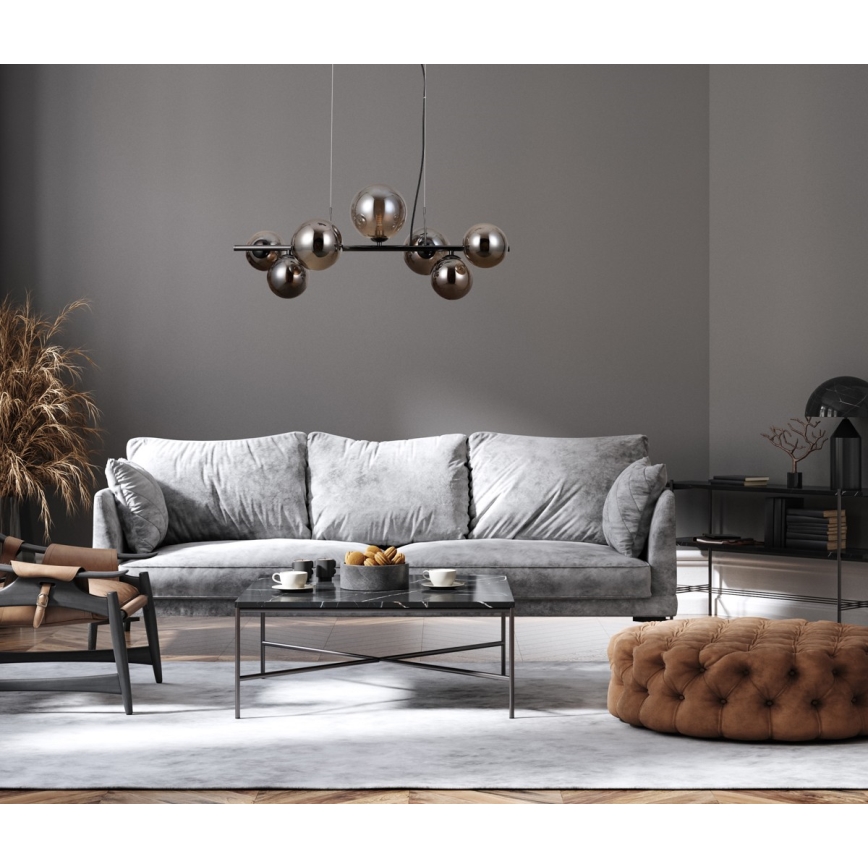 ITALUX - Lámpara colgante CANELLO 7xG9/5W/230V negro