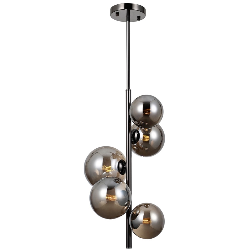 ITALUX - Lámpara colgante CANELLO 5xG9/5W/230V negro