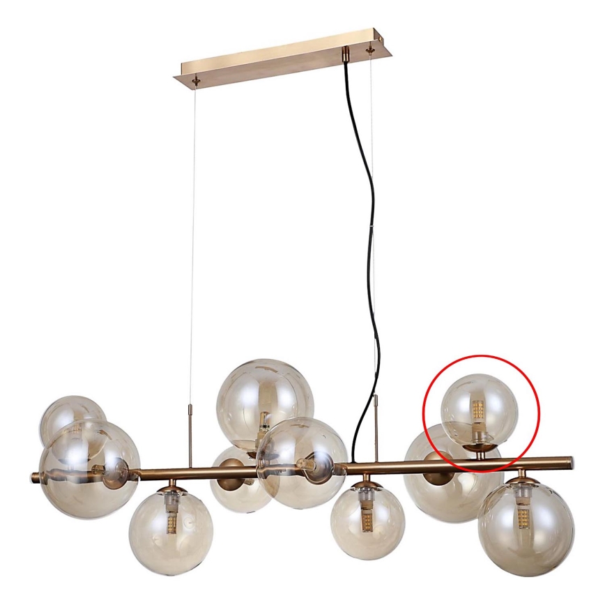 ITALUX - Vidrio de recambio para lámpara de araña y aplique CANELLO G9 diá. 11 cm marrón