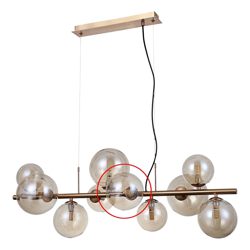 ITALUX - Vidrio de recambio para lámpara de araña y aplique CANELLO G9 diá. 13 cm marrón