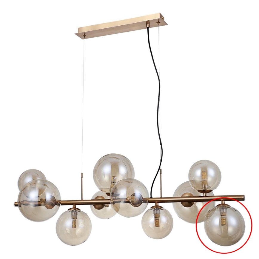 ITALUX - Vidrio de recambio para lámpara de araña y aplique CANELLO G9 diá. 15 cm marrón