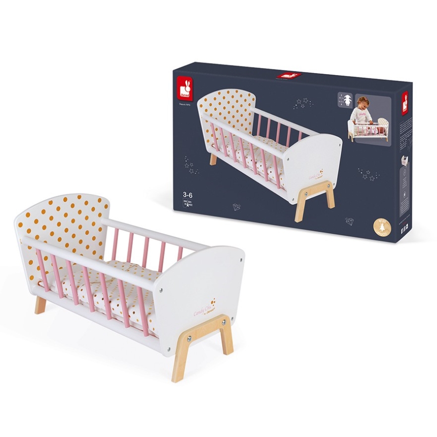 Janod - Cama para muñecas CANDY CHIC