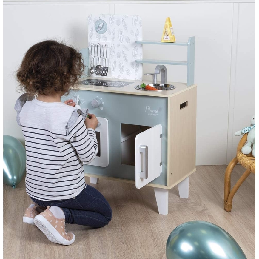 Janod - Cocina de madera PLUME azul