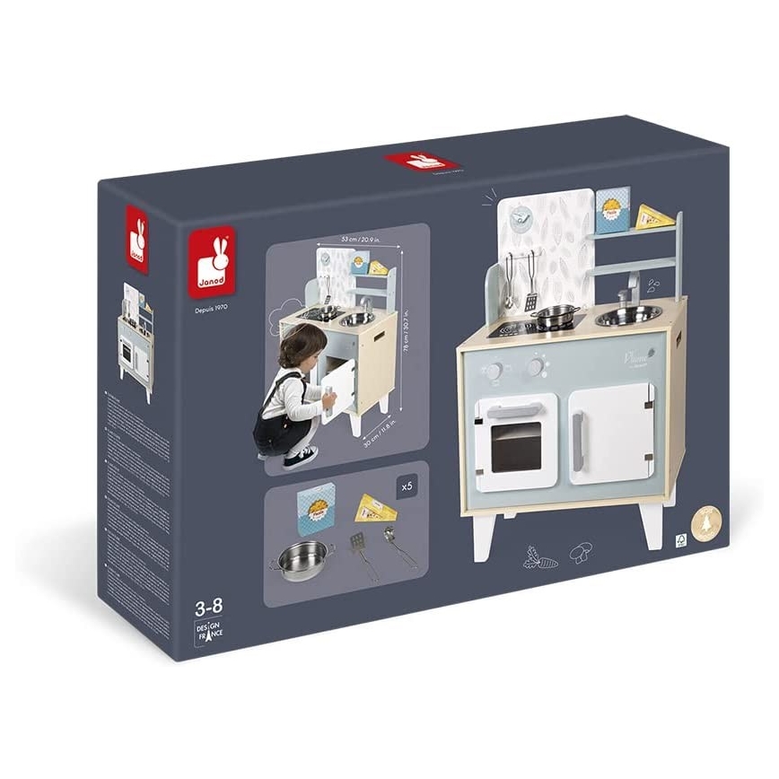 Janod - Cocina de madera PLUME azul