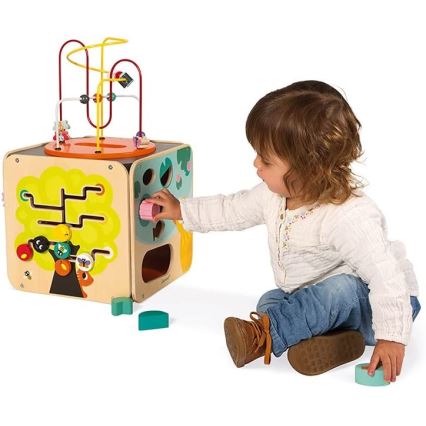 Janod - Cubo interactivo con laberinto MULTI ACTIVIDAD