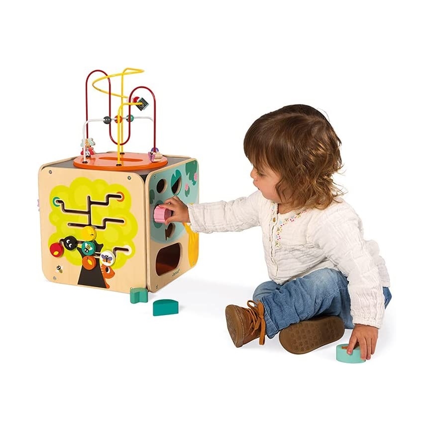 Janod - Cubo interactivo con laberinto MULTI ACTIVIDAD