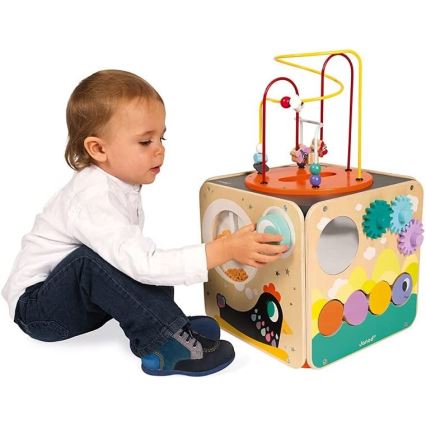 Janod - Cubo interactivo con laberinto MULTI ACTIVIDAD