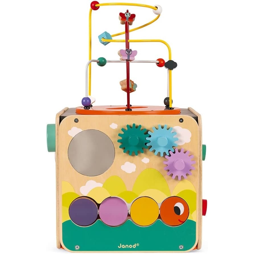 Janod - Cubo interactivo con laberinto MULTI ACTIVIDAD