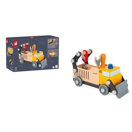 Janod - Juego de construcción de madera BRICOKIDS camión