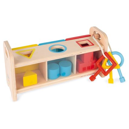 Janod - Juguete interactivo de madera MONTESSORI 10 piezas