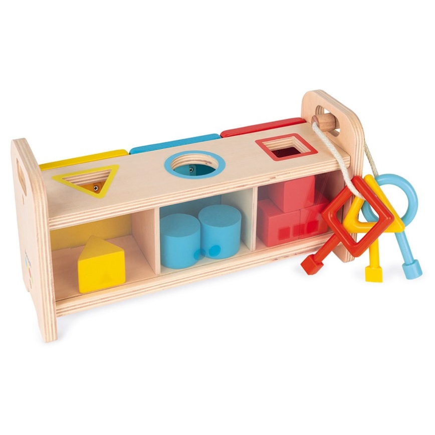 Janod - Juguete interactivo de madera MONTESSORI 10 piezas